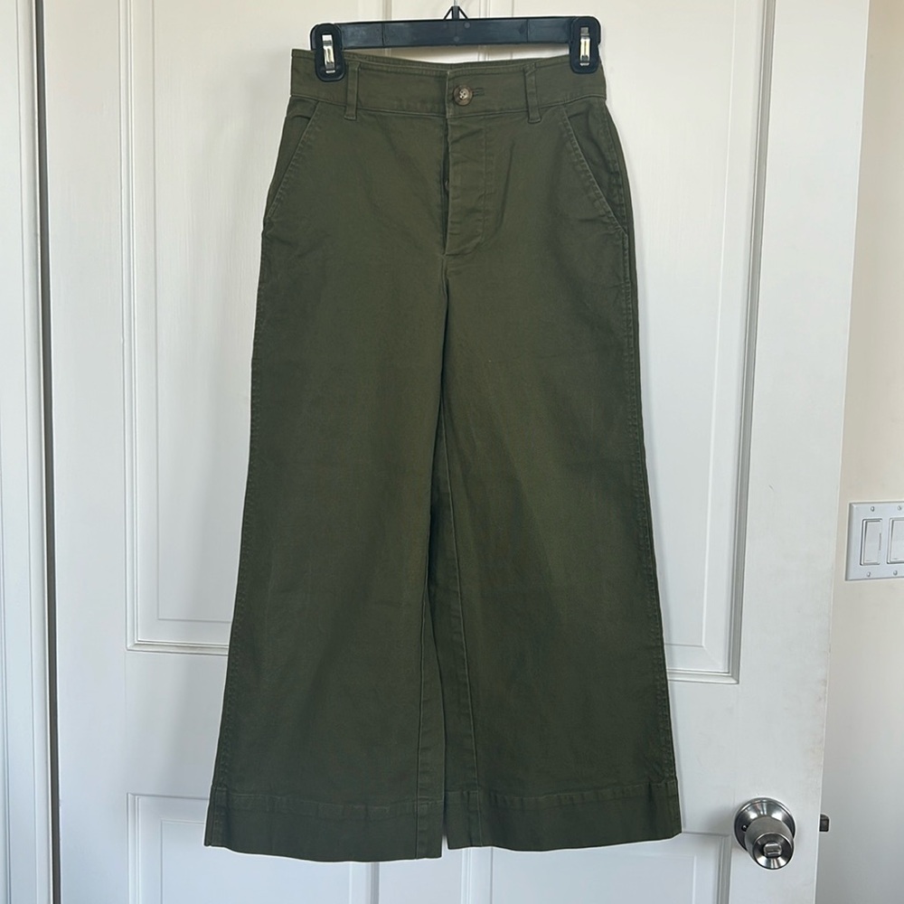 Army Green Wide Leg Madewell Pants